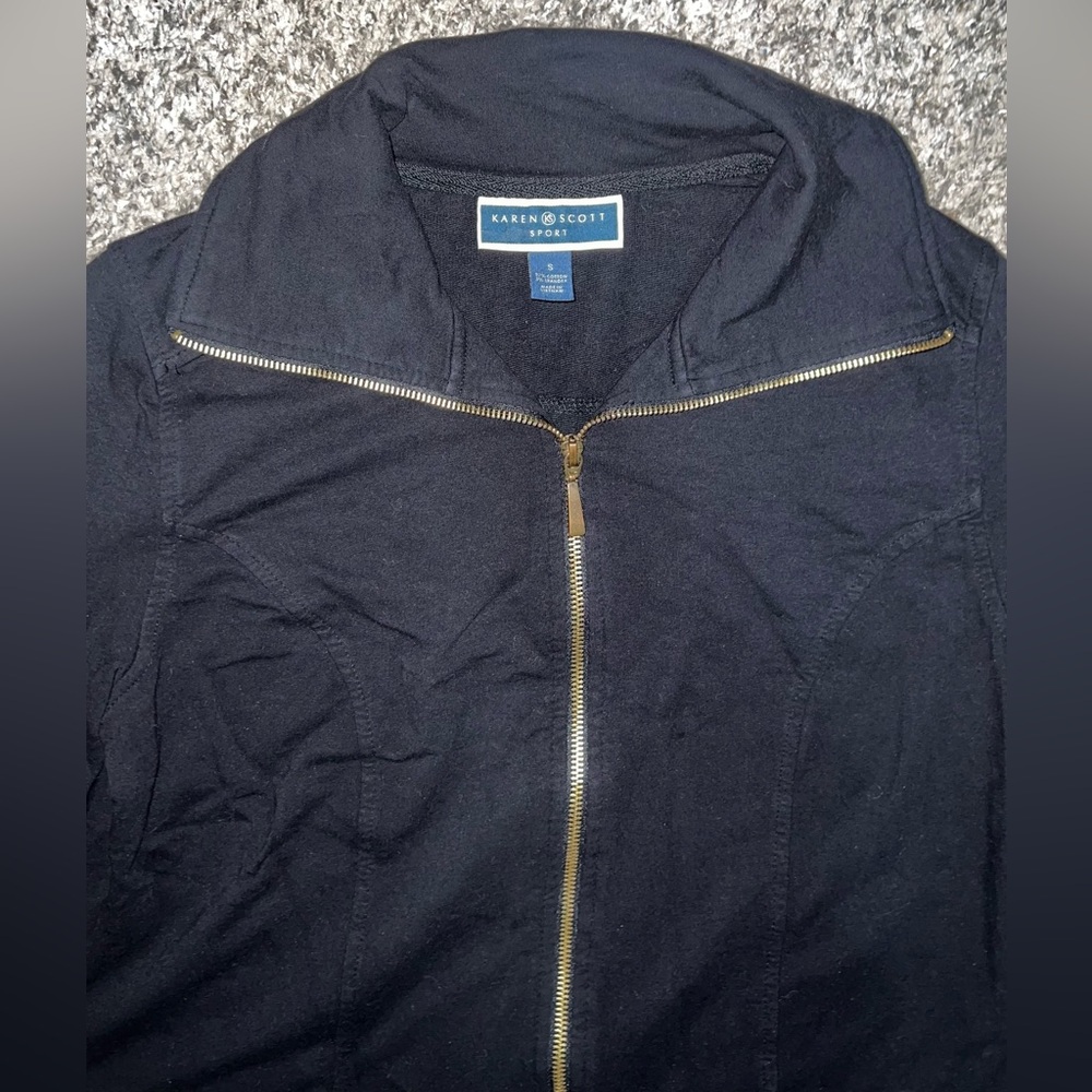 Karen Scott Sport Women's Black Full Zip Jacket! Size Small. - Picture 2 of 11